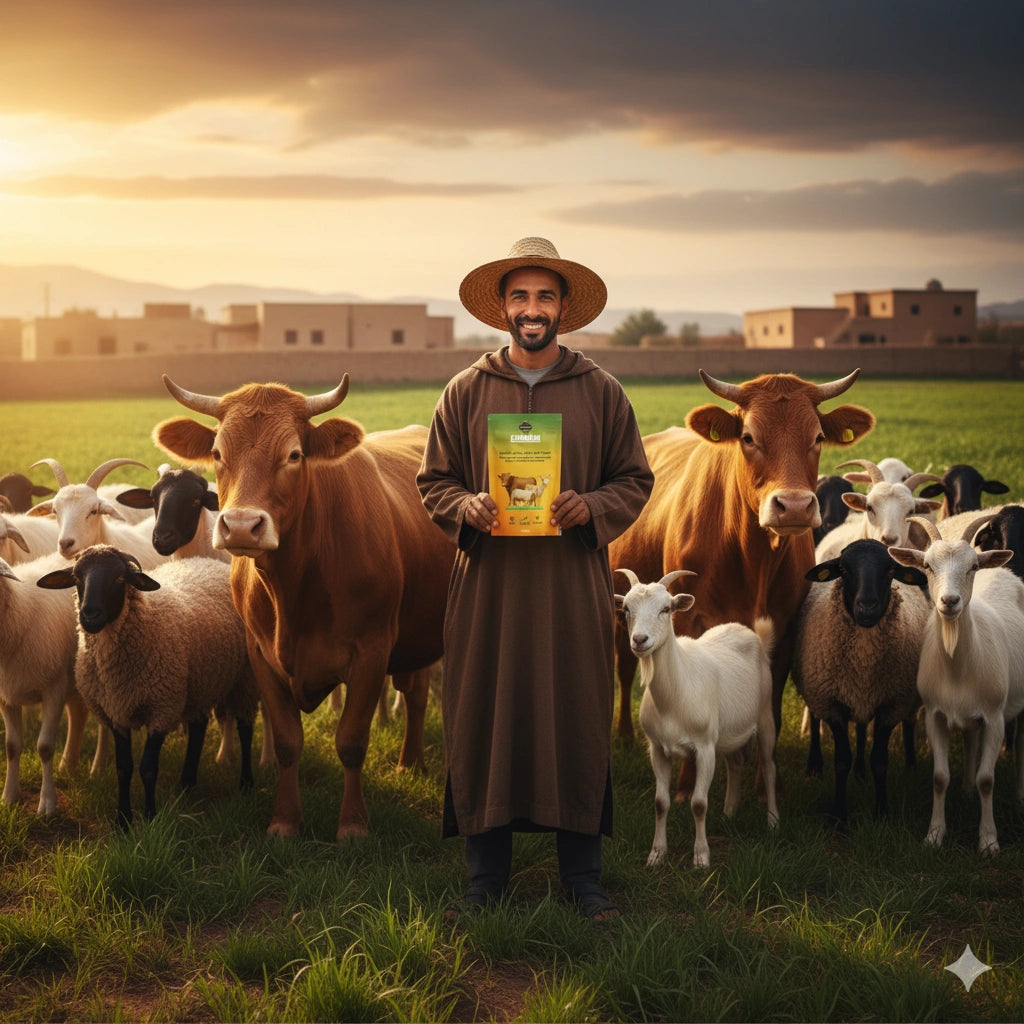 منتج تسمين فارم غين طبيعي مرخّص من أونسا لتسمين الأبقار، الماعز والخراف